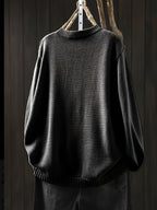 Women's Button-Front Knit Cardigan — Aida Oversized Rainbow-Button Crew Neck
