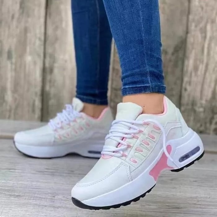 Multicolor Women's Cushioned Platform Sneakers — Fleur Lightweight Breathable Lace-Up