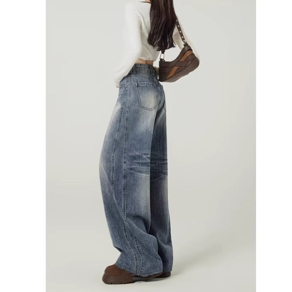 Women's High Waist Barrel Leg Jeans — Gigi Relaxed Wide-Leg Washed