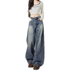 Women's High Waist Barrel Leg Jeans — Gigi Relaxed Wide-Leg Washed