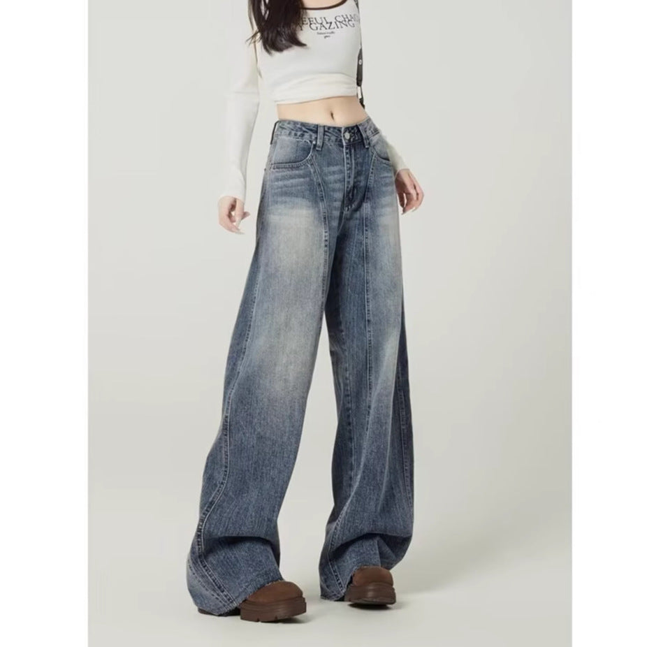 Women's High Waist Barrel Leg Jeans — Gigi Relaxed Wide-Leg Washed