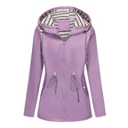 Purple Women's Rain Jacket With Hood