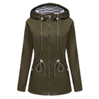 Green Women's Rain Jacket With Hood