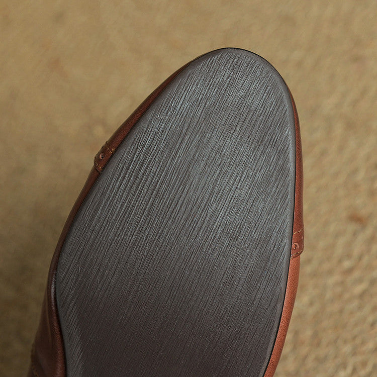 Women's T-Strap Leather Ballet Flats — Ellen Cushioned Buckle Mary Jane
