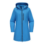 Dark Blue Women's Raincoat with Hood