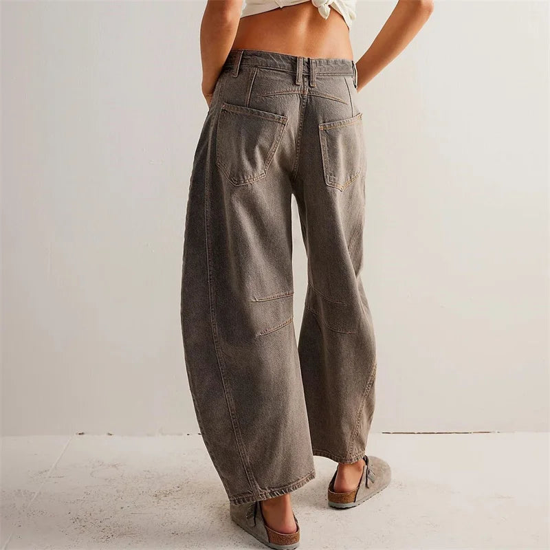 Women's High-Waist Barrel Leg Jeans — Gloria Everyday Relaxed Ankle-Length