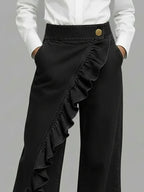 Women's Wide Leg Jeans — Cami Relaxed-Fit Ruffle High-Waisted