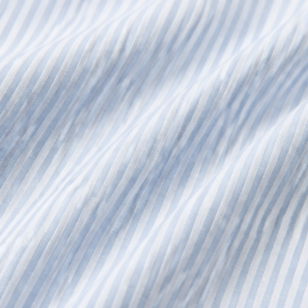 Women's Striped Henley Top — Winifred Relaxed-Fit Button-Front Cotton