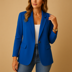 Blue Women's Tailored Blazer — Marlow Structured Single-Button Office