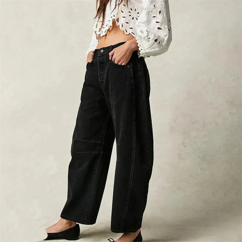 Women's High-Waist Barrel Leg Jeans — Gloria Everyday Relaxed Ankle-Length