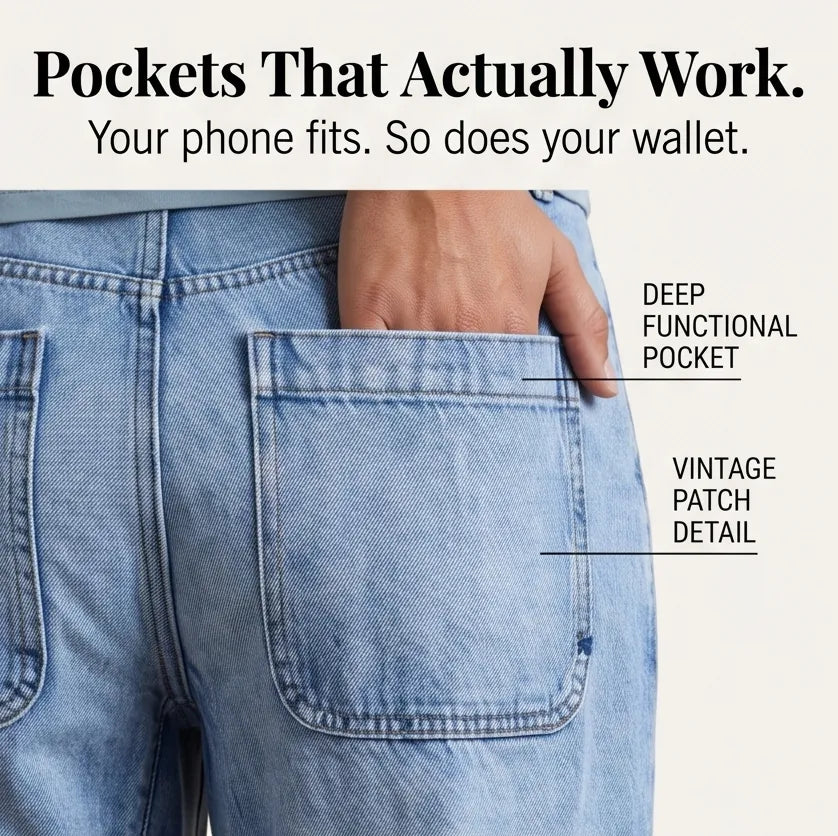 Light Blue Women's High-Waisted Cropped Barrel Leg Jeans — Lyra Light-Wash Curved-Seam - Back Pocket Detail