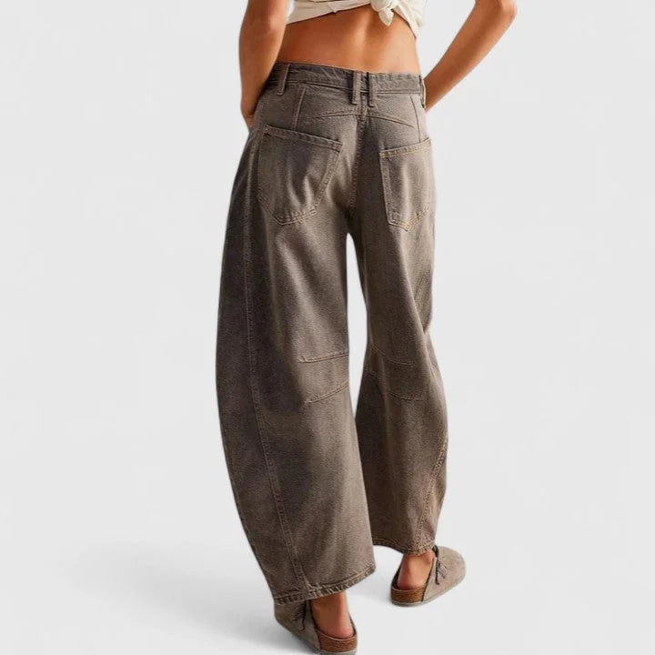 Women's High-Waist Barrel Leg Jeans — Sofia Denim Curved Wide-Leg