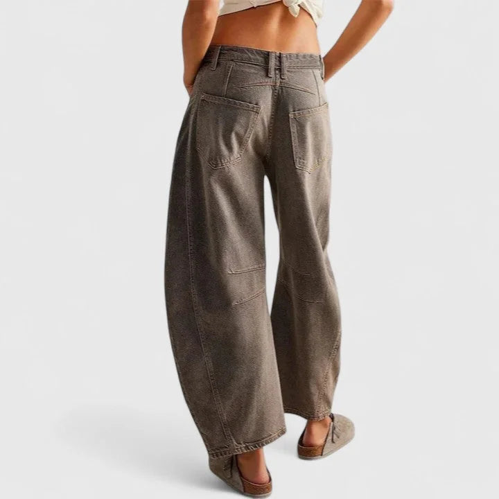 Women's High-Waist Barrel Leg Jeans — Sofia Denim Curved Wide-Leg