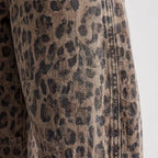 Leopard Women's Leopard Barrel Leg Jeans — Sonia Button-Front High-Waisted Relaxed - Fabric Detail