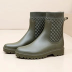 Women's Quilted Rain Boots - Front Full Textured