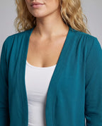 Women's Cropped Open-Front Blazer - Close Up Collar