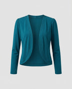 Women's Cropped Open-Front Blazer - Flat Lay