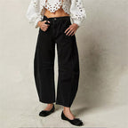 Black Women's High-Waist Barrel Leg Jeans — Gloria Everyday Relaxed Ankle-Length
