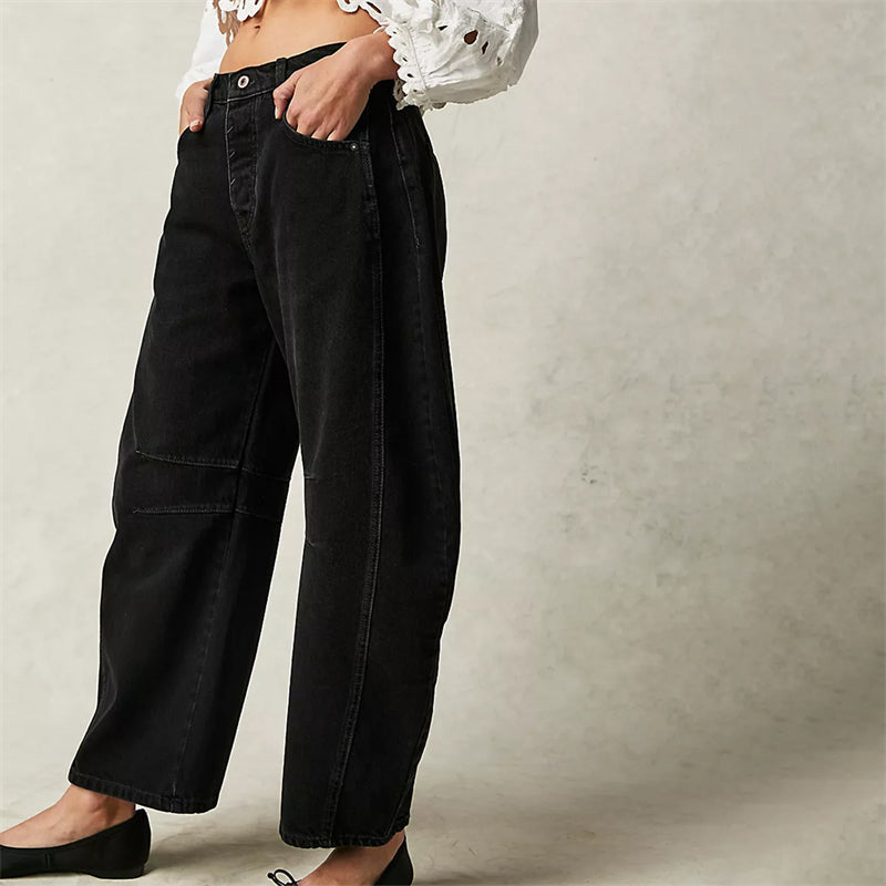 Women's High-Waist Barrel Leg Jeans — Gloria Everyday Relaxed Ankle-Length