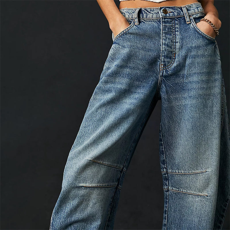 Women's High-Waist Barrel Leg Jeans — Gloria Everyday Relaxed Ankle-Length