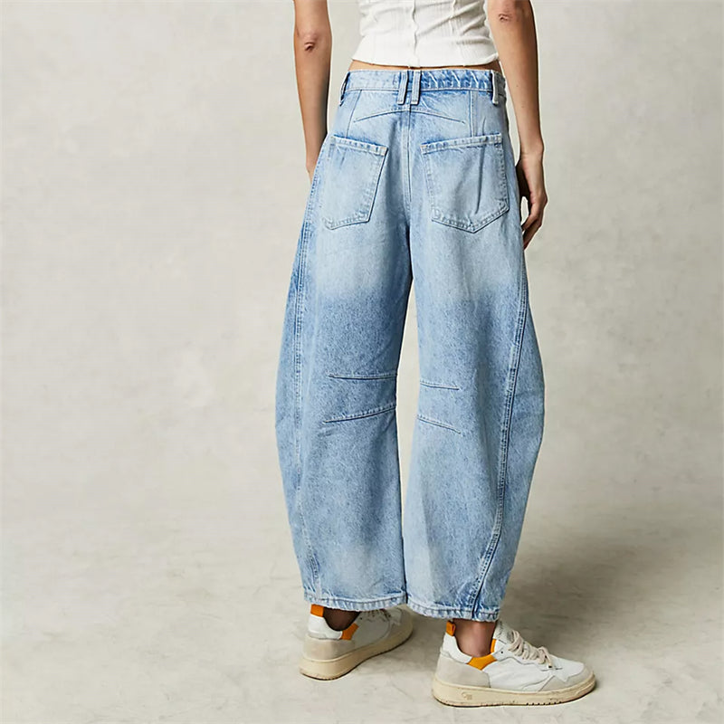 Women's High-Waist Barrel Leg Jeans — Gloria Everyday Relaxed Ankle-Length