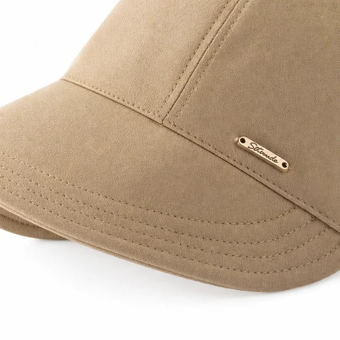 Camel Women's Foldable Wide Brim Sun Hat — Cherry Lightweight UPF 50+ Adjustable - Brim Logo Detail