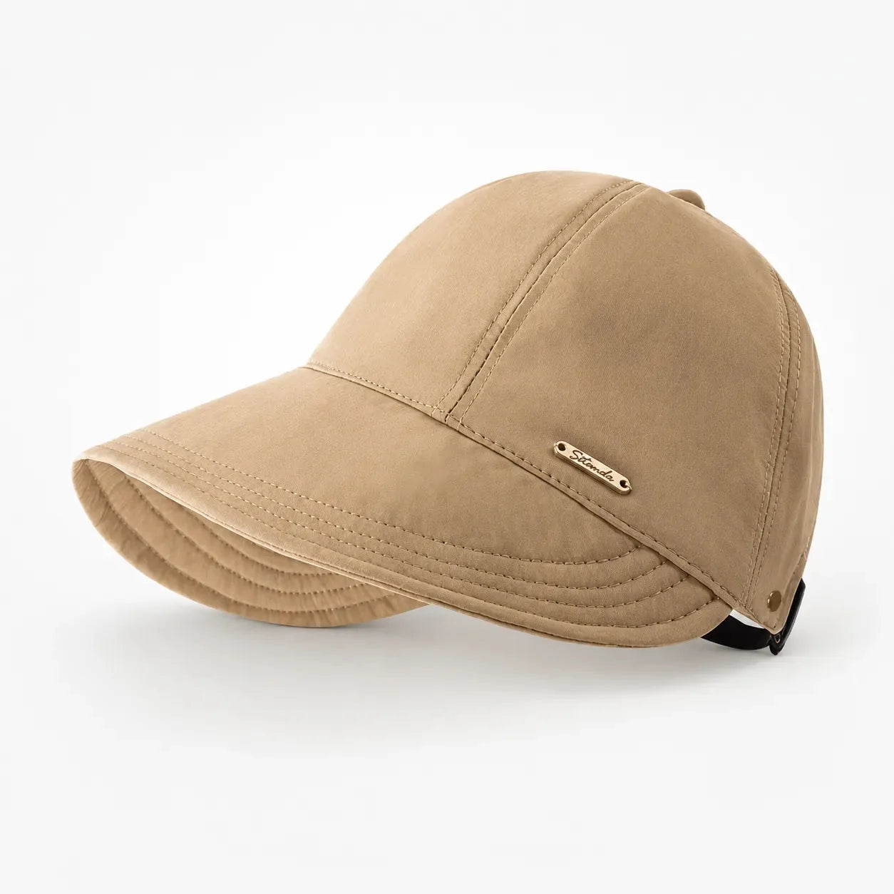 Camel Women's Foldable Wide Brim Sun Hat — Cherry Lightweight UPF 50+ Adjustable - Studio Side Plain