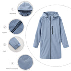Women's Hooded Rain Jacket - Detail Collage Alt