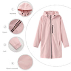 Pink Women's Hooded Rain Jacket - Detail Collage