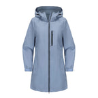 Women's Raincoat with Hood - Flat Lay Lightblue