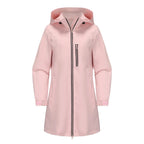 Pink Women's Raincoat with Hood - Flat Lay