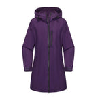 Purple Women's Raincoat with Hood - Flat Lay