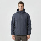 Men's Hooded Waterproof Rain Jacket - Front Full Studio