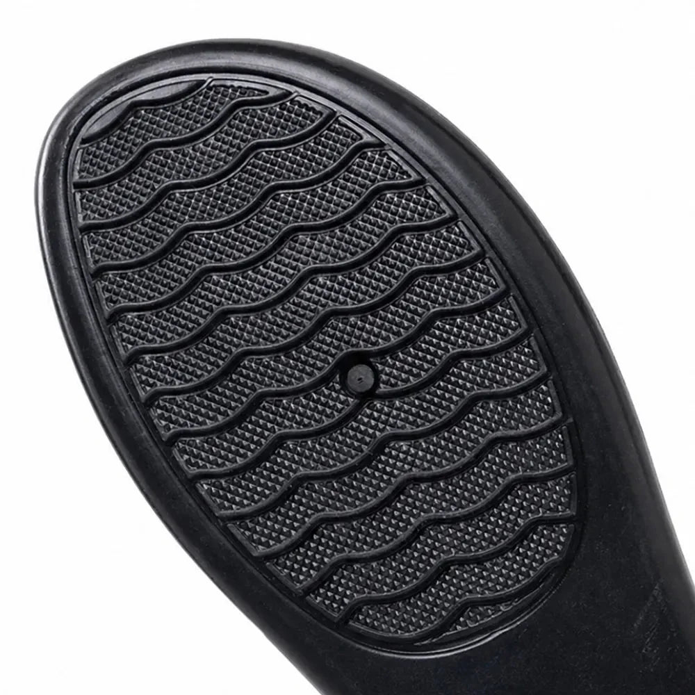 Black Women's Double-Strap Mary Flats — Livia Everyday Round-Toe Ballet - Close Up Sole Detail