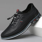 Black Men's Casual Oxford Shoes - Side Profile Studio
