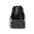 Black Men's Pointed Toe Oxford Shoes — Asher Lace-Up Brogue Leather - Back Heel Detail