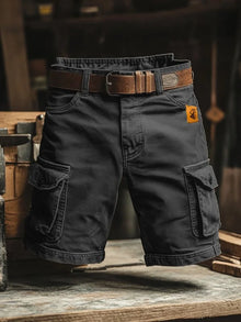 Men's Cargo Shorts — Hugo Multi-Pocket Belted Workwear