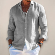 Men's Long Sleeve Linen Shirt — Lincoln Button-Up Relaxed Casual