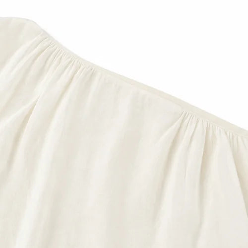 Ivory Women's One-Shoulder Two Piece Set — Rosalind Wide-Leg Palazzo Pockets - Shoulder Detail