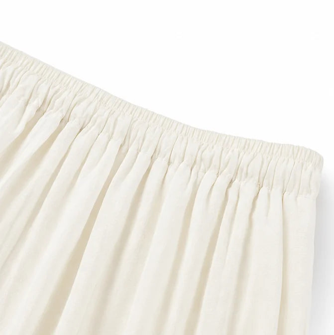 Ivory Women's One-Shoulder Two Piece Set — Rosalind Wide-Leg Palazzo Pockets - Waistband Detail
