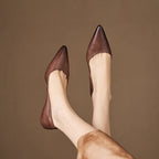 Women's Pointed Toe Leather Ballet Flats - Feet Up Air