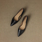 Women's Pointed Toe Leather Ballet Flats