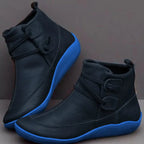 Blue Women's Supportive Leather Ankle Boots — Blythe Everyday Slip-On Wedge - Sole Detail