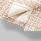 Light Pink Women's Tweed Blazer — Genevieve Tailored Double-Breasted Gold-Button - Lining Detail