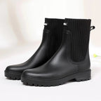 Black Women's Quilted Rain Boots
