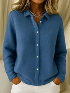Women's Button-Front Knit Cardigan - Front Alternate View