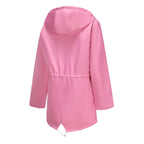 Women's Rain Jacket With Hood - Back Flat Lay