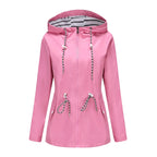 Women's Rain Jacket With Hood - Front Flat Lay
