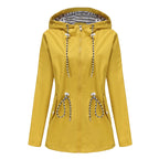 Women's Rain Jacket With Hood - Front Flat Lay